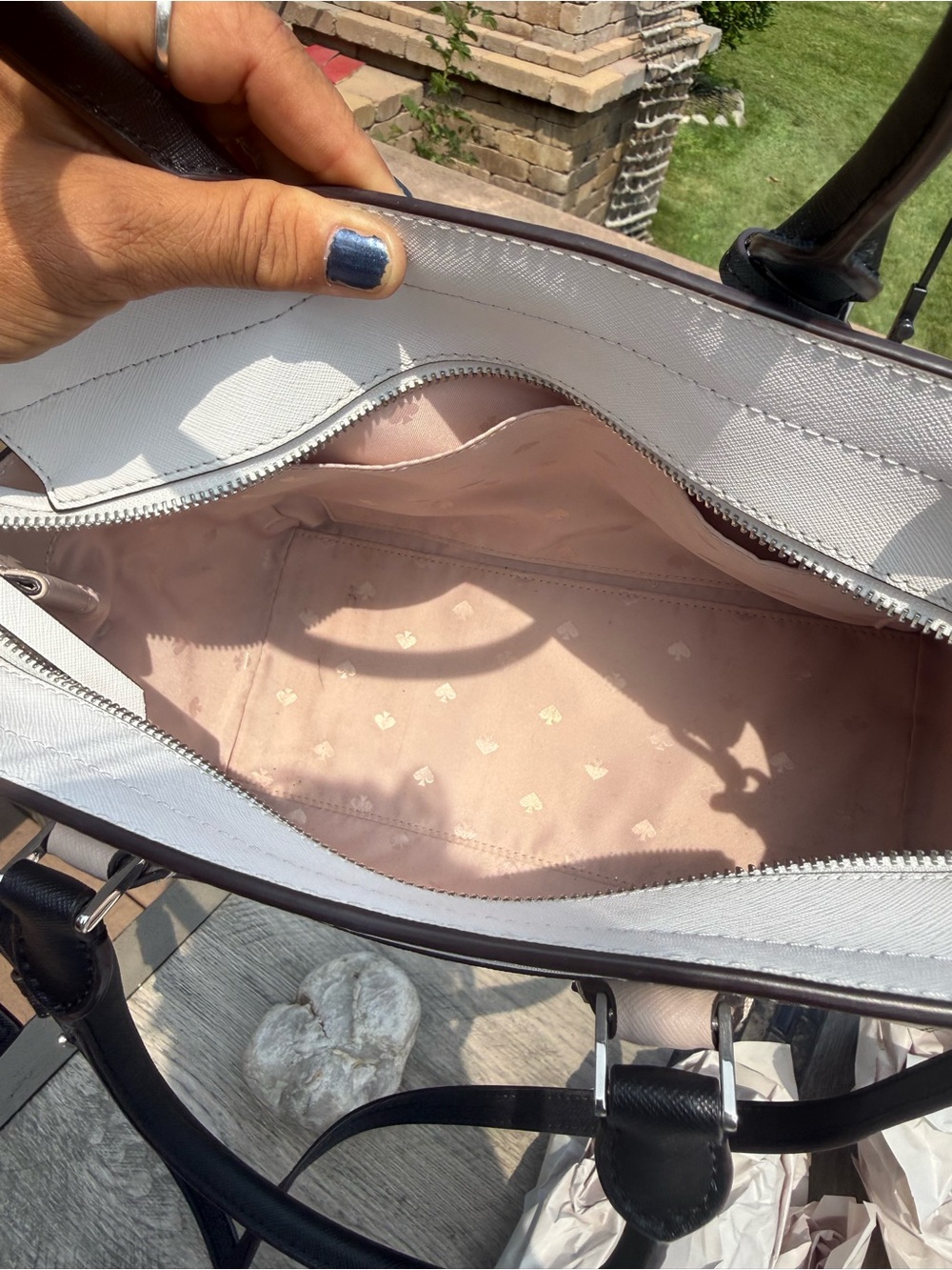 EUC Kate Spade New York Cameron Colorblock Satchel Neutral Crossbody - Picture 10 of 12